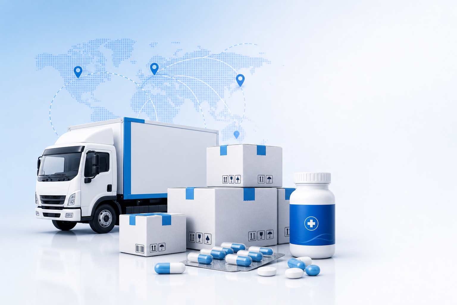 Capital Distributor logistics and medicine illustration